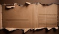 Torn Cardboard Document with Ripped Edge and Copy Space Royalty Free Stock Photo