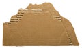 Torn edges corrugated cardboard paper piece ripped edge Royalty Free Stock Photo