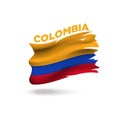 Torn Colombia patriotic flag 3d vector illustration template