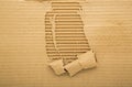 Torn corrugated carboard sheet background Royalty Free Stock Photo