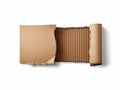 Torn Corrugated Cardboard Texture on White Royalty Free Stock Photo