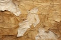 Torn and crumpled cardboard texture in earthy tones