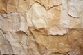 Torn and crumpled cardboard texture in earthy tones
