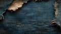 Torn Dark Blue Fabric Texture with Burlap Overlay Royalty Free Stock Photo