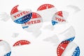 Torn and defaced I Voted Today paper stickers on white background Royalty Free Stock Photo