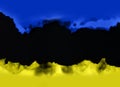 Dirty ukrainian flag stop war in Ukraine concept