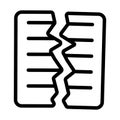 Torn document icon vector. Isolated contour symbol illustration