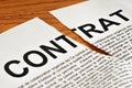 Torn French Contract Royalty Free Stock Photo
