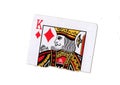 A torn half of a king of diamonds playing card. Royalty Free Stock Photo