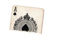 A torn half of a vintage ace of spades playing card. Royalty Free Stock Photo