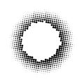 Torn halftone dotted frame circle