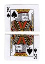 Torn halves of a king of spades playing card. Royalty Free Stock Photo