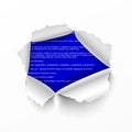 Torn hole in white sheet of paper on BSOD error code