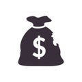 torn money bag. Vector illustration decorative design Royalty Free Stock Photo