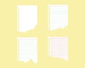 Torn notebook paper on yellow background Royalty Free Stock Photo