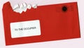 Torn Open Envelope With Post Stamp - Red Letter