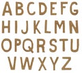 Torn paper alphabet letters