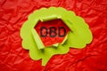 Torn paper brain and the abbreviation DBD Disruptive Behavior Disorder. Royalty Free Stock Photo