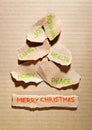 Torn paper Christmas tree Royalty Free Stock Photo