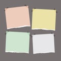Torn paper collection in pastel shades. Ripped notepaper with space for your text Royalty Free Stock Photo