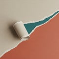 Torn paper concept featuring three layers: a beige top layer, an orange bottom layer, an Royalty Free Stock Photo