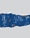 Torn paper with digital numbers Royalty Free Stock Photo