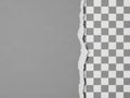 Torn paper edge revealing checkered pattern isolated on white background Royalty Free Stock Photo