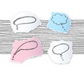 Torn paper edges speech bubble pieces` set. Royalty Free Stock Photo