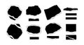 Torn paper edges vector set with ripped black shapes for design and decoration elements in graphic projects Royalty Free Stock Photo