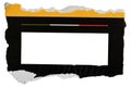 Torn Paper Frame on Black Background Royalty Free Stock Photo