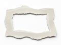 Torn paper frame isolated on white background Royalty Free Stock Photo