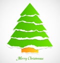 Torn paper green christmas tree Royalty Free Stock Photo