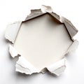 Torn paper hole isolated on white background Royalty Free Stock Photo
