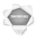 Torn paper hole vector background Royalty Free Stock Photo