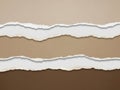 Torn paper layers on brown background Royalty Free Stock Photo