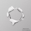 Torn paper realistic, hole in the sheet of paper on a transparent background. Royalty Free Stock Photo