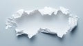 Torn Paper Reveal: Abstract Hole in White Paper on Gray Royalty Free Stock Photo