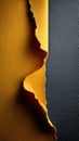 Torn paper reveal with rugged yellow background Royalty Free Stock Photo