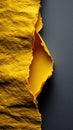 Torn paper reveal with rugged yellow background Royalty Free Stock Photo