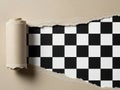 Torn paper revealing checkered pattern Royalty Free Stock Photo