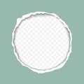 Torn paper round frame for design realistic vector texture Royalty Free Stock Photo