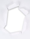 Torn paper sheet with an empty gap hole Royalty Free Stock Photo