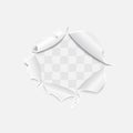 Torn paper sheet hole. Realistic illustrations. Royalty Free Stock Photo