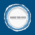 Torn paper sheet realistic vector banner template