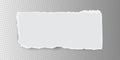 Torn paper sheet with ripped edges on a transparent background. Scrapbook edge, notebook tear, blank page split vector Royalty Free Stock Photo
