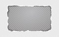 Torn paper with squared pattern, frame for text on grey background. Vector illustration Royalty Free Stock Photo
