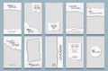 Torn paper stories template. Paper scraps social media story posts branding, minimal trends photo frames templates