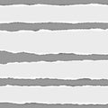 Torn paper stripes with shadow placed on gray background. Vector realistic ripped paper notes