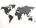 Torn Paper World Map Isolated White Background Geography Concept Royalty Free Stock Photo