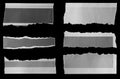 Torn papers on black Royalty Free Stock Photo